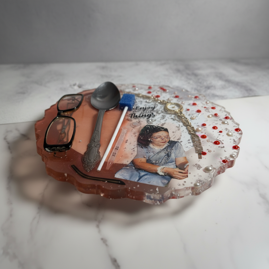 Personalized Photo Resin Tray Gift for Mom