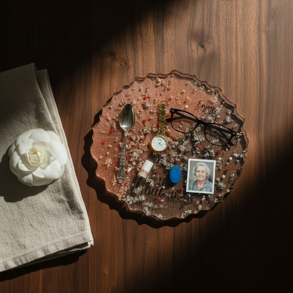 Personalized Photo Resin Tray Gift for Mom