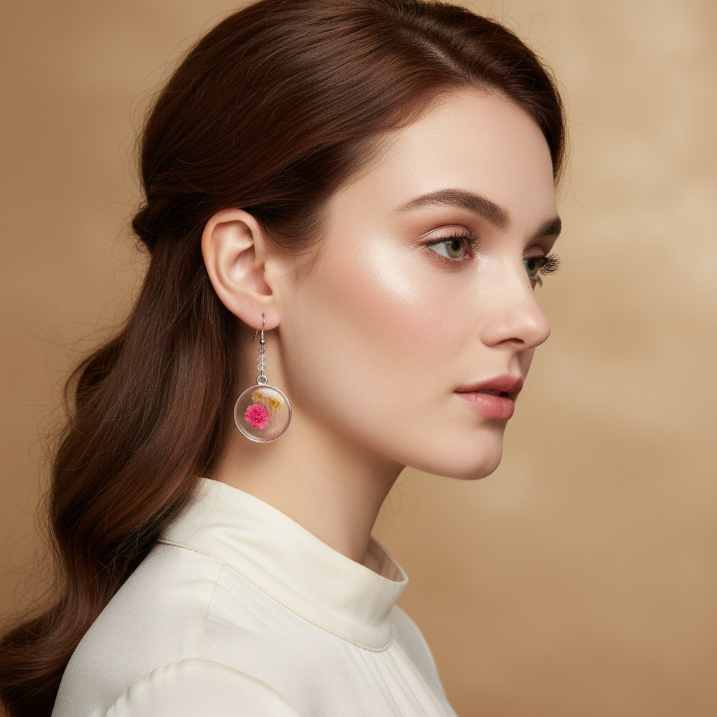 Blossom Glow Resin Drop Earrings – Real Dried Flower Statement Jewelry 🌸✨