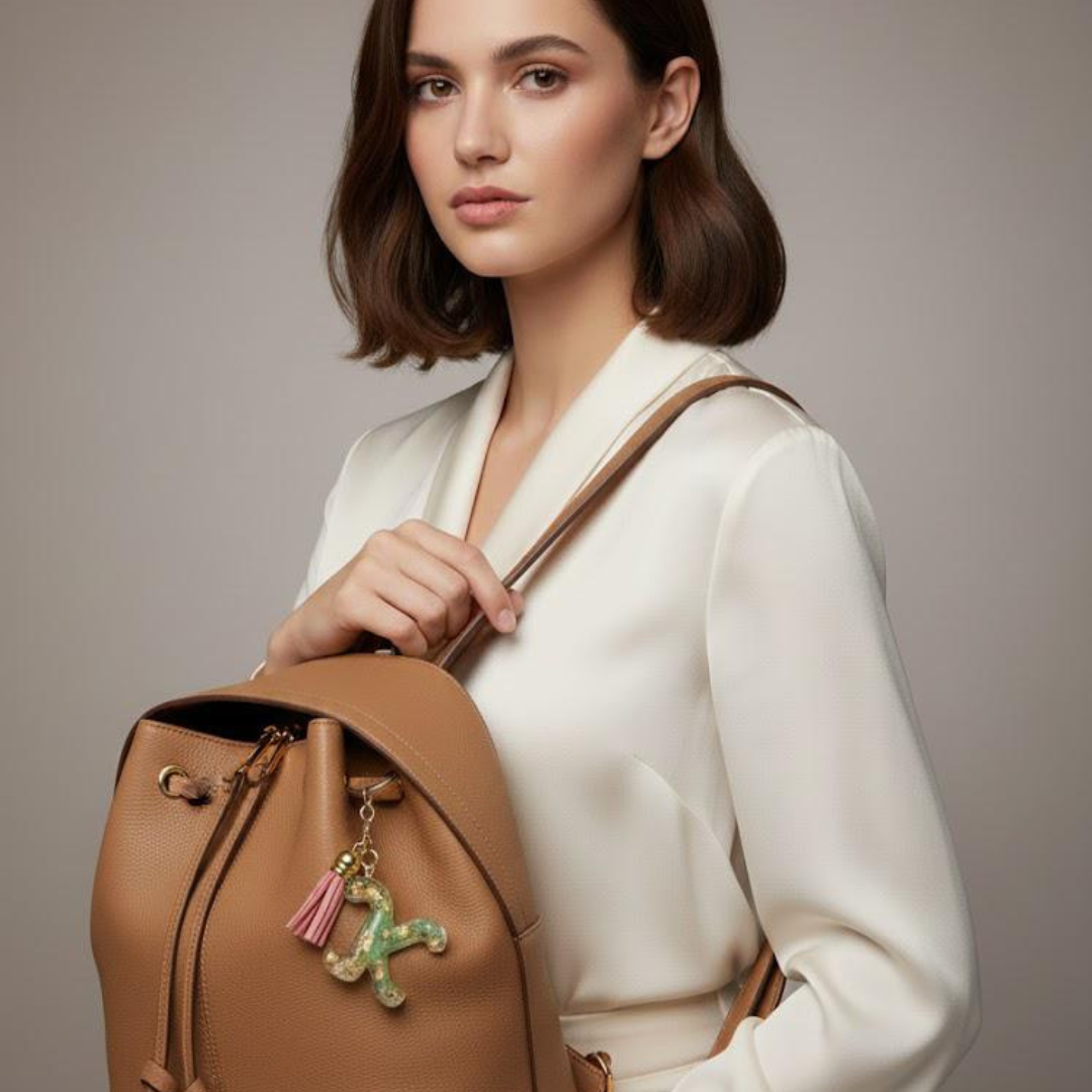 Personalized Letter Keychain A-Z Initial Charm - Custom Alphabet Bag Accessory with Tassel for Purse, Backpack & Keys